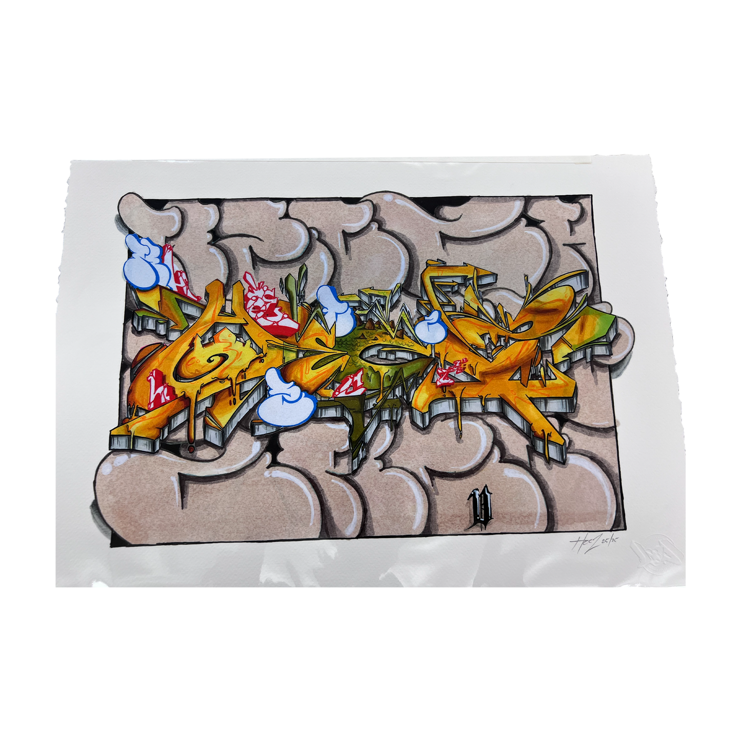 HECZ, "Panel Bubbly" (2022) 37 x 25 cm